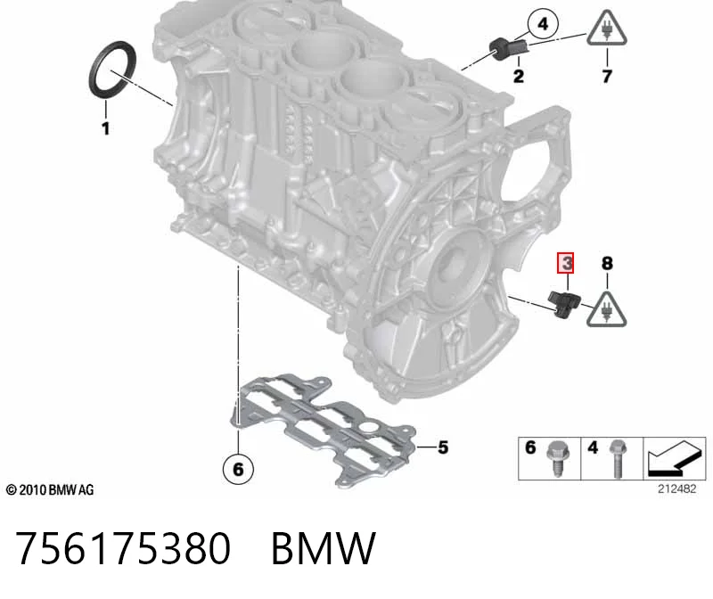756175380 BMW Sensor de posição (de revoluções) de cambota