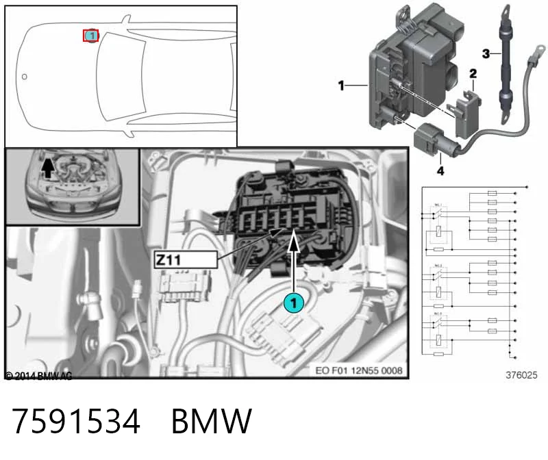 7591534 BMW Unidade de relês