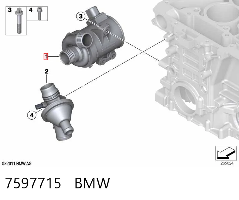 7597715 BMW Bomba de água (bomba) de esfriamento