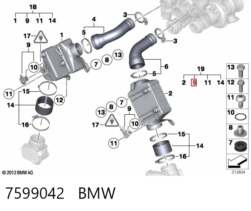 7599042 BMW Sensor de pressão no coletor de admissão, MAP
