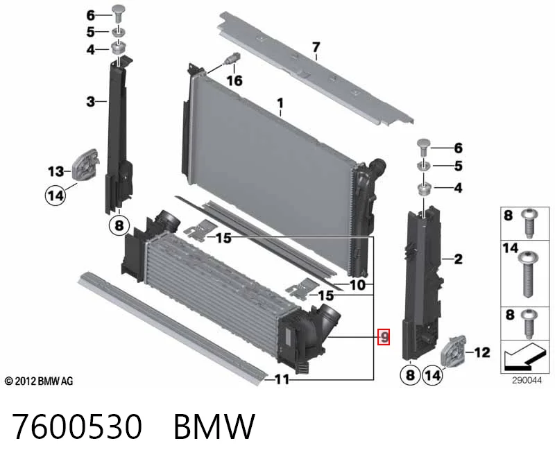 7600530 BMW Radiador de intercooler