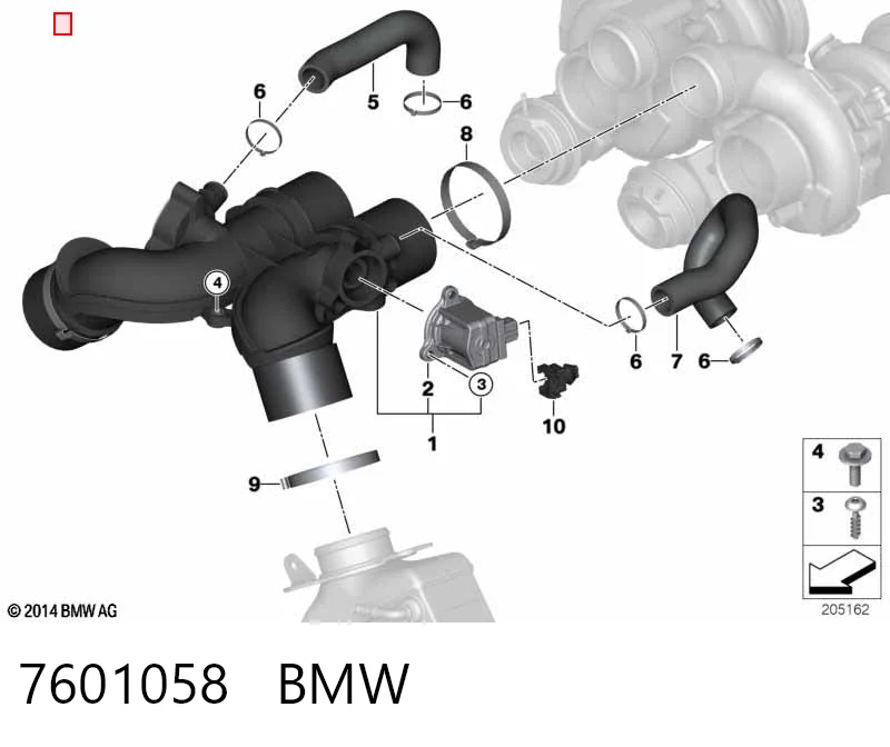 7601058 BMW Convertidor de pressão (solenoide) de supercompressão