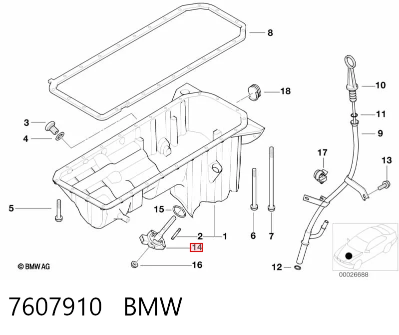 7607910 BMW Sensor do nível de óleo de motor
