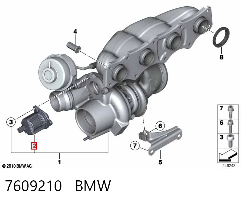 7609210 BMW Convertidor de pressão (solenoide) de supercompressão