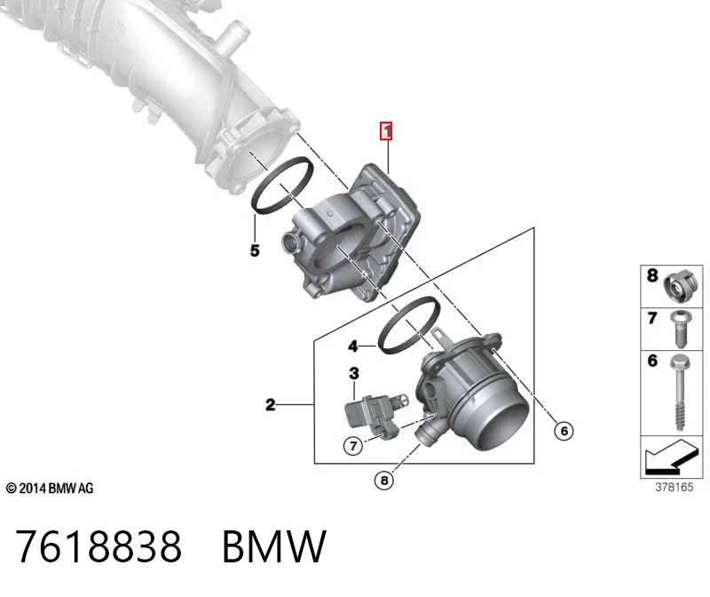 Válvula de borboleta montada BMW 1 preço, a partir de 90,45 USD