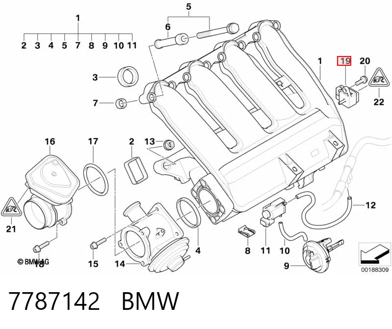 7787142 BMW Sensor de pressão no coletor de admissão, MAP