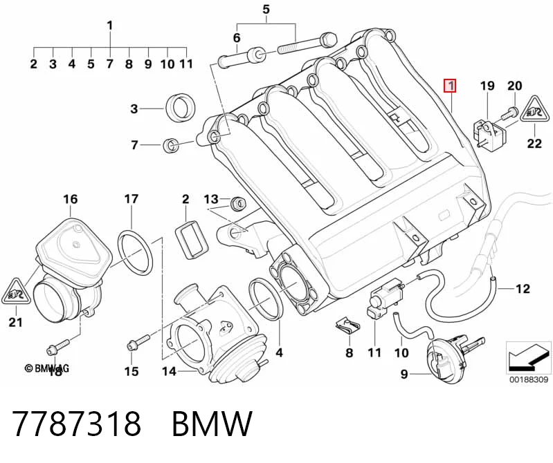 7787318 BMW Tubo coletor de admissão
