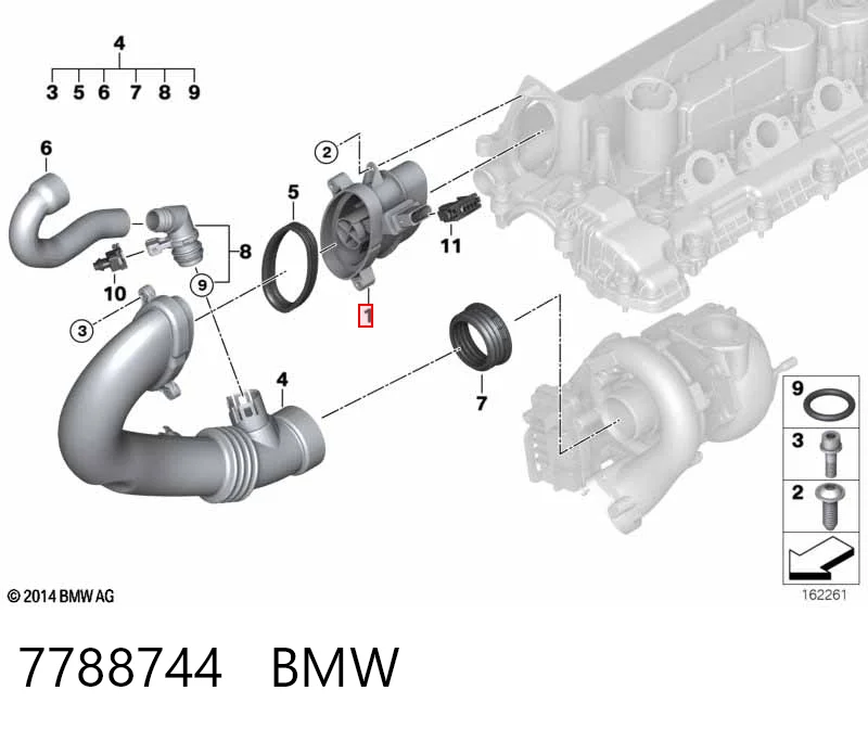 7788744 BMW Sensor de fluxo (consumo) de ar, medidor de consumo M.A.F. - (Mass Airflow)
