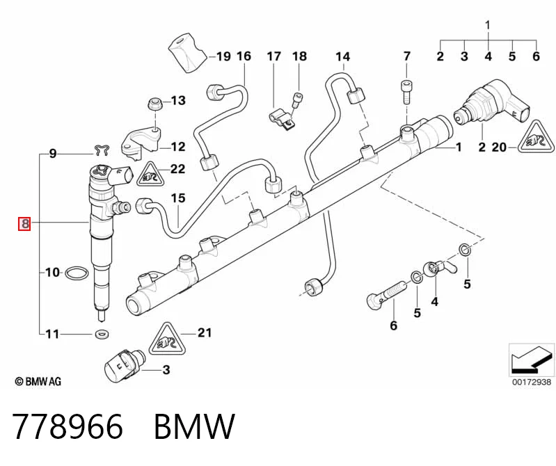 778966 BMW Injetor de injeção de combustível