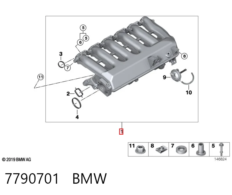 7790701 BMW Tubo coletor de admissão
