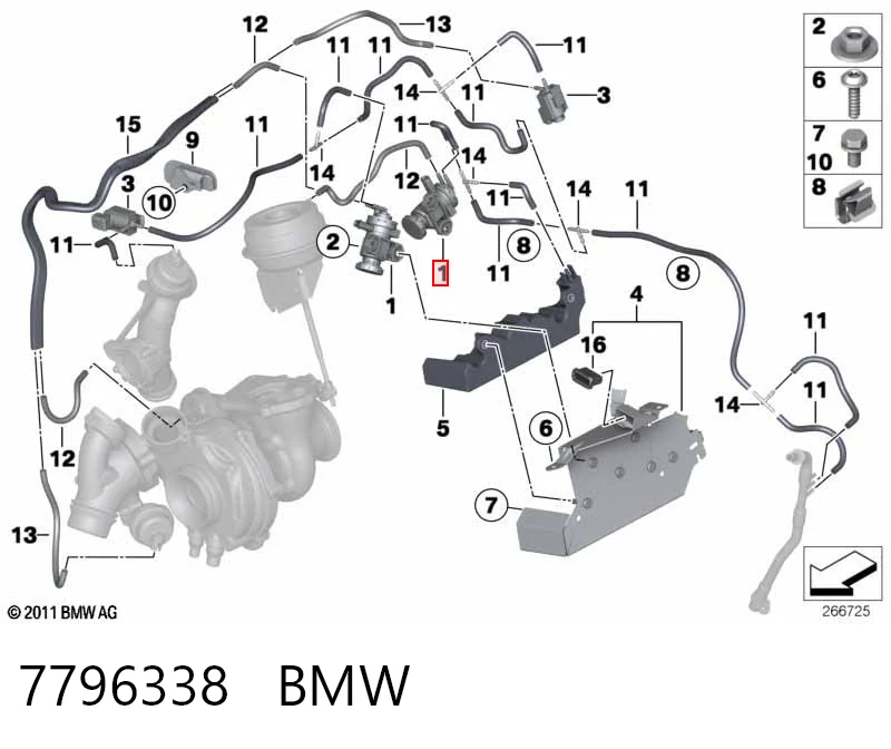 7796338 BMW Convertidor de pressão (solenoide) de supercompressão