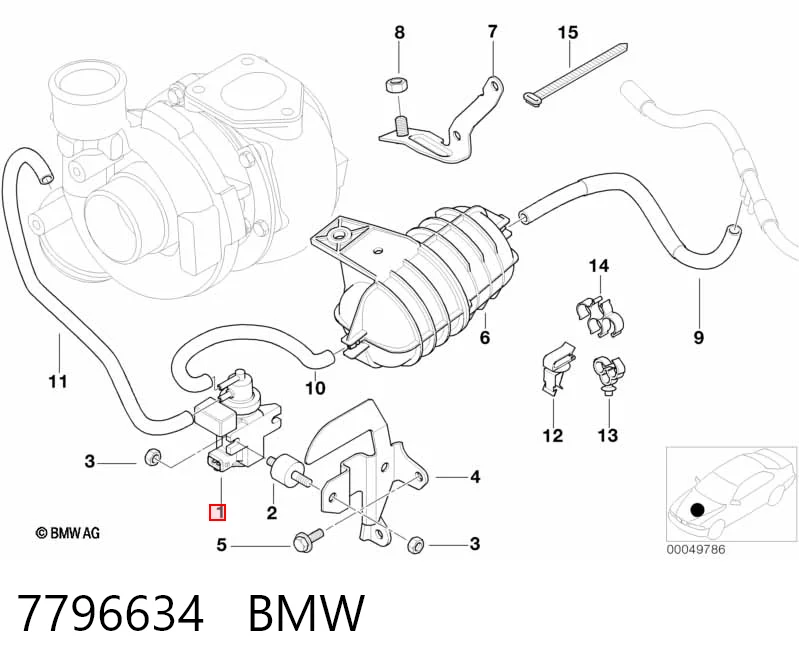 7796634 BMW Convertidor de pressão (solenoide) de supercompressão