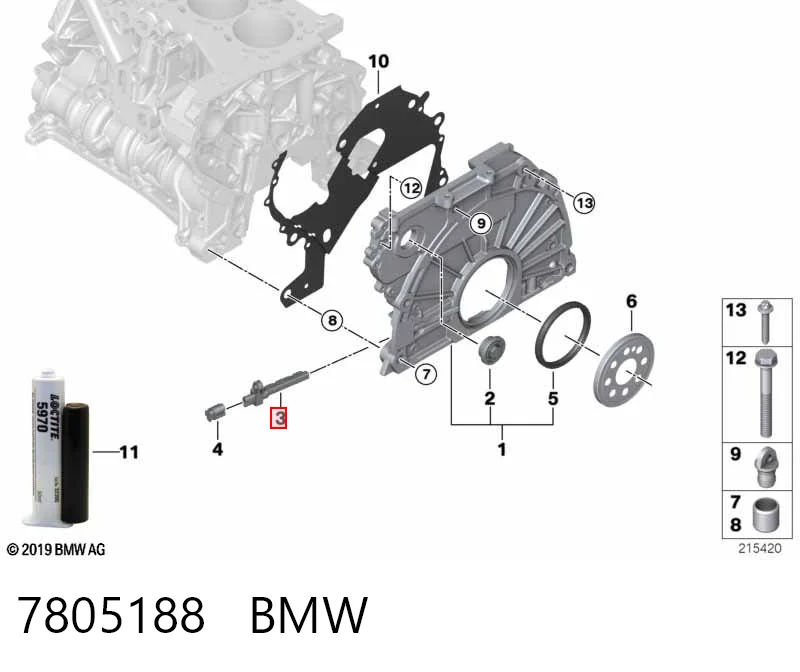 7805188 BMW Sensor de posição (de revoluções) de cambota