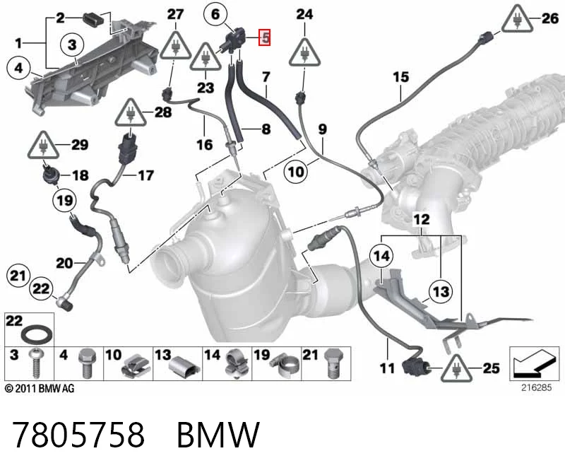 7805758 BMW Sensor de pressão no coletor de admissão, MAP