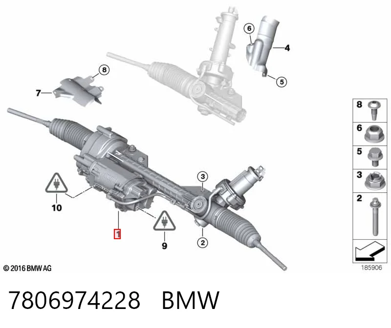 7806974228 BMW Cremalheira da direção