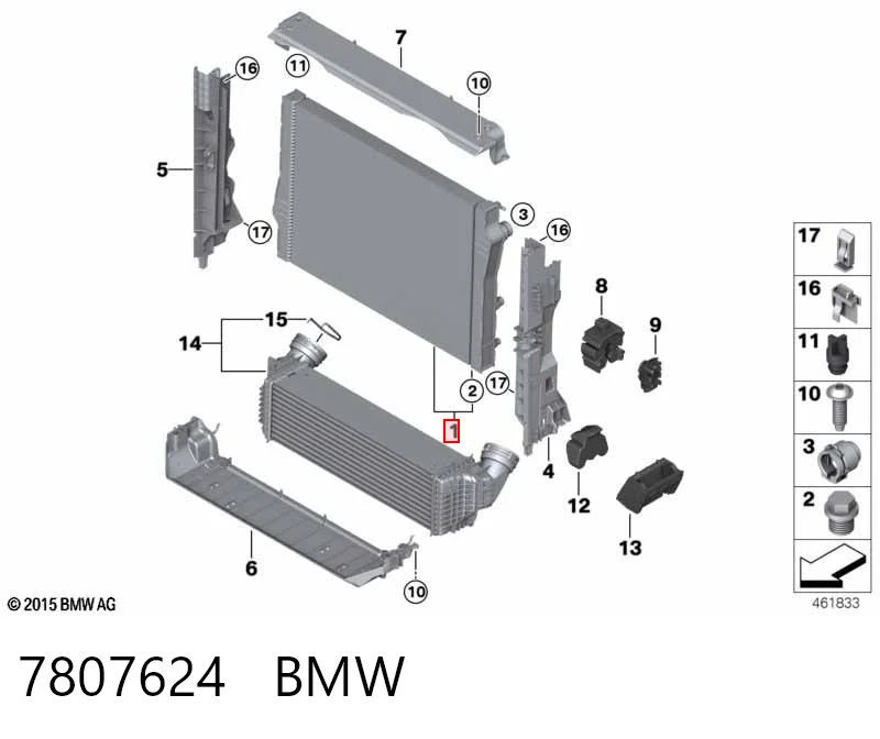 7807624 BMW Radiador de esfriamento de motor