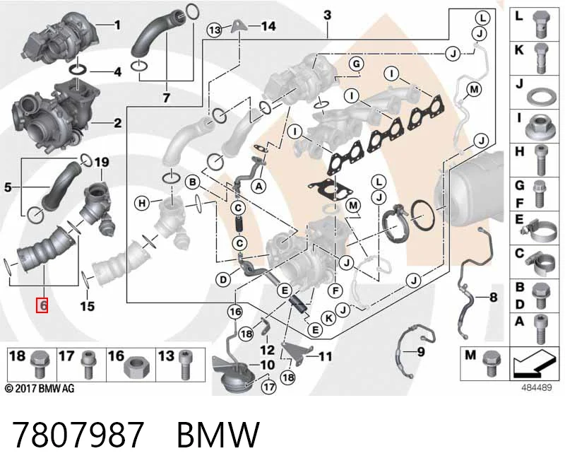 7807987 BMW Mangueira (cano derivado) de intercooler