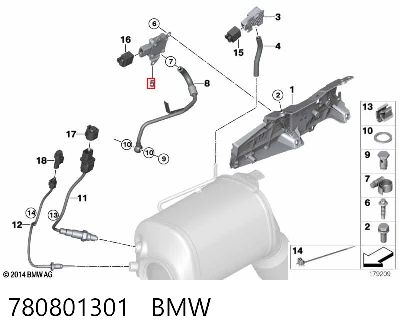 780801301 BMW Sensor de pressão dos gases de escape