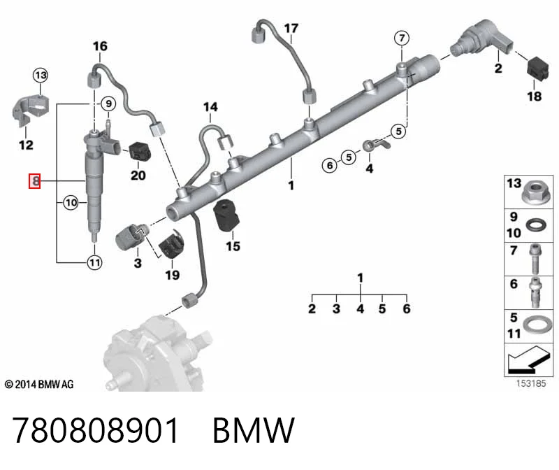 780808901 BMW Injetor de injeção de combustível
