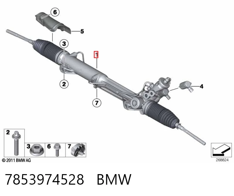 7853974528 BMW Cremalheira da direção