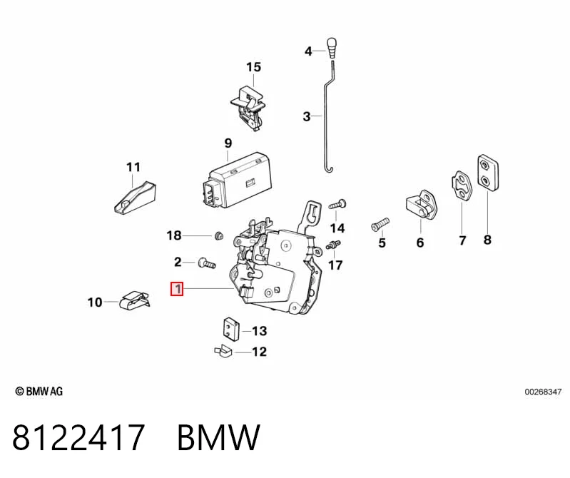 Fecho da porta dianteira esquerda para BMW 3  E36