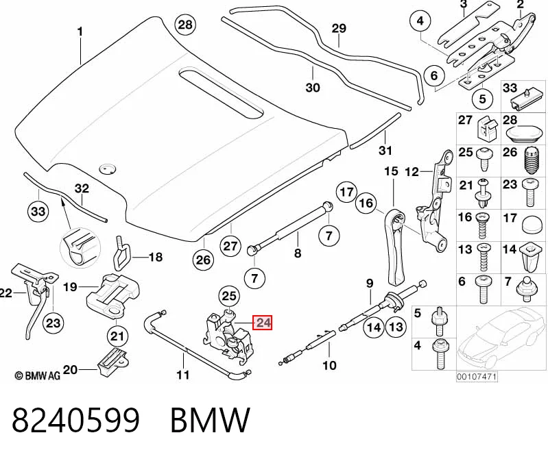 8240599 BMW Fecho da capota