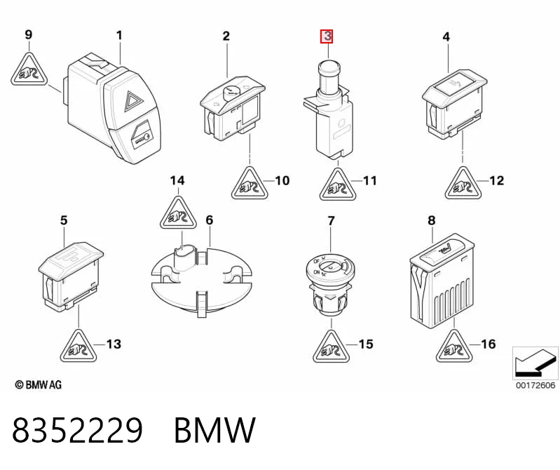 8352229 BMW Comutador de controlo de alcapão