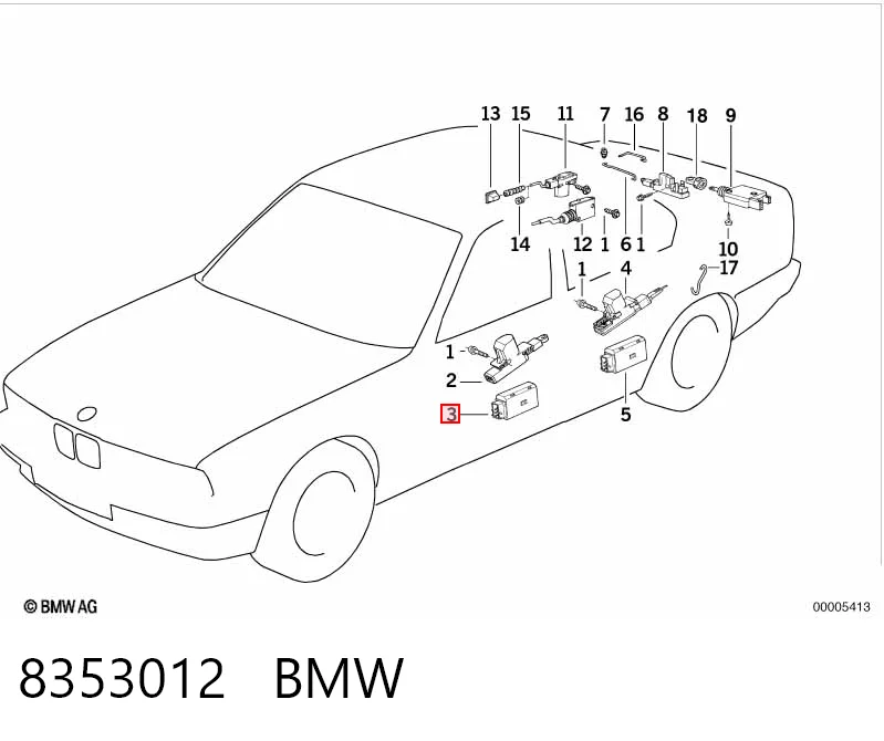 8353012 BMW Motor acionador de abertura/fechamento da porta dianteira