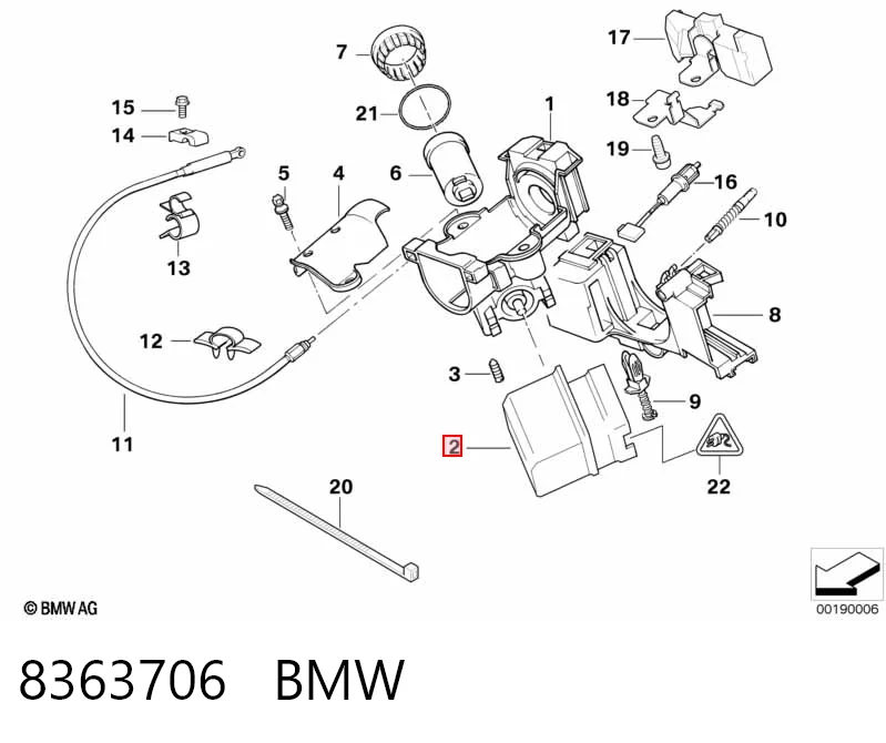 8363706 BMW Grupo de contato de fecho de ignição