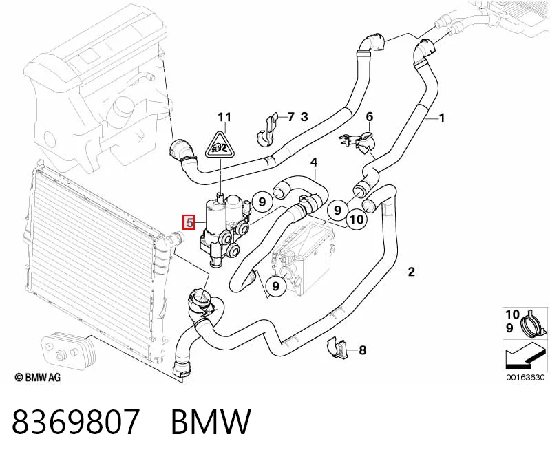 8369807 BMW Válvula de forno (de aquecedor)