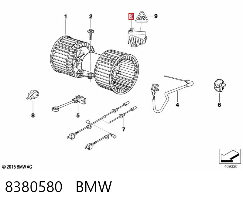 8380580 BMW Resistor (resistência) de ventilador de forno (de aquecedor de salão)