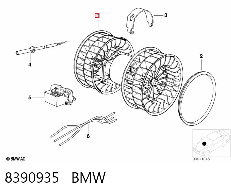 8390935 BMW Motor de ventilador de forno (de aquecedor de salão)