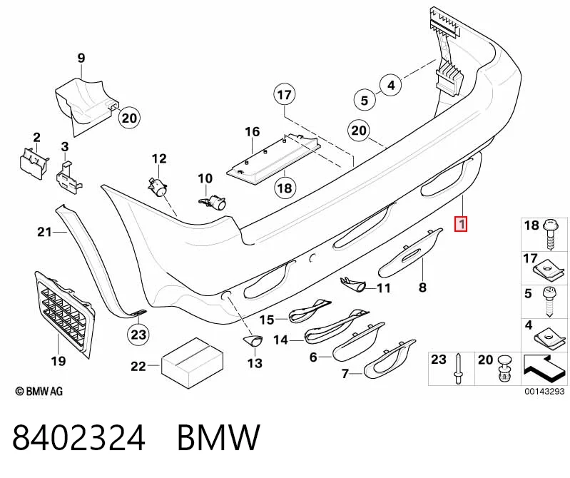 Pára-choque traseiro para BMW X5  E53