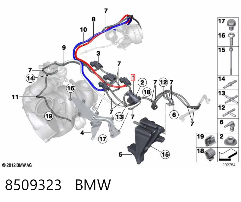 8509323 BMW Convertidor de pressão (solenoide) de supercompressão