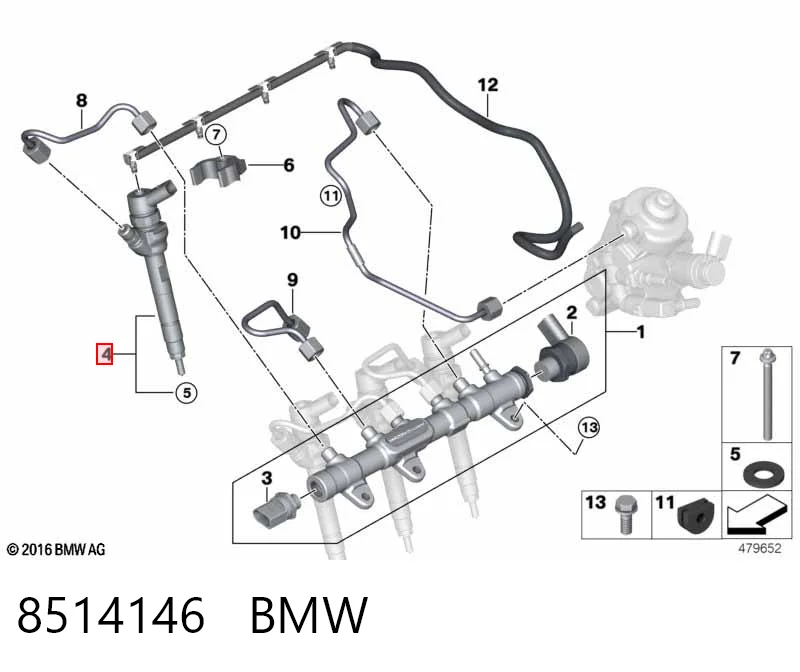 8514146 BMW Injetor de injeção de combustível