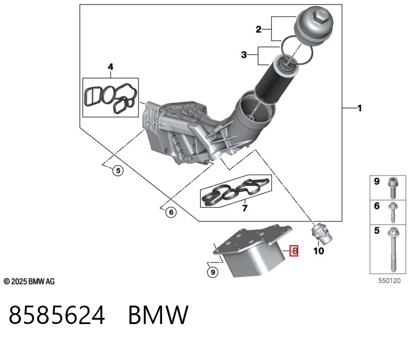 8585624 BMW Radiador de óleo