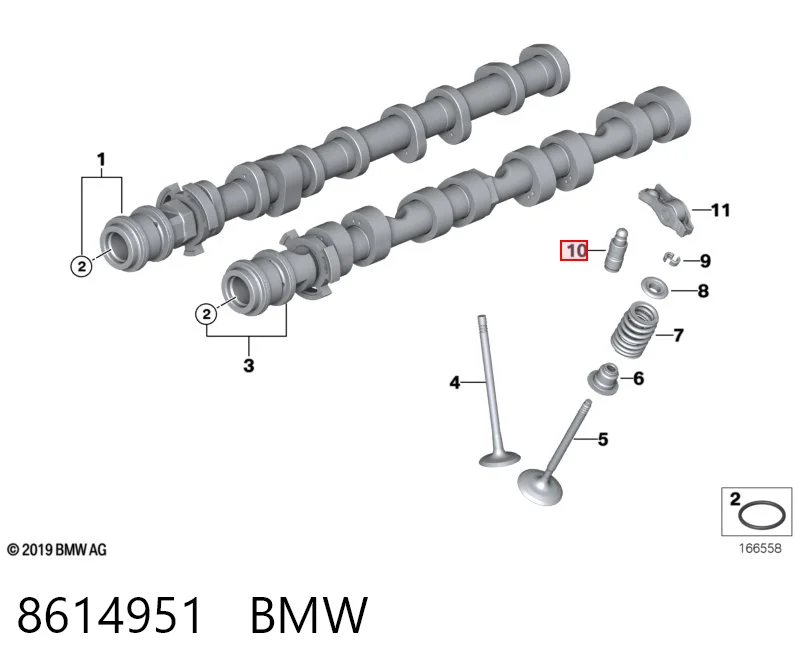 8614951 BMW Compensador hidrâulico (empurrador hidrâulico), empurrador de válvulas