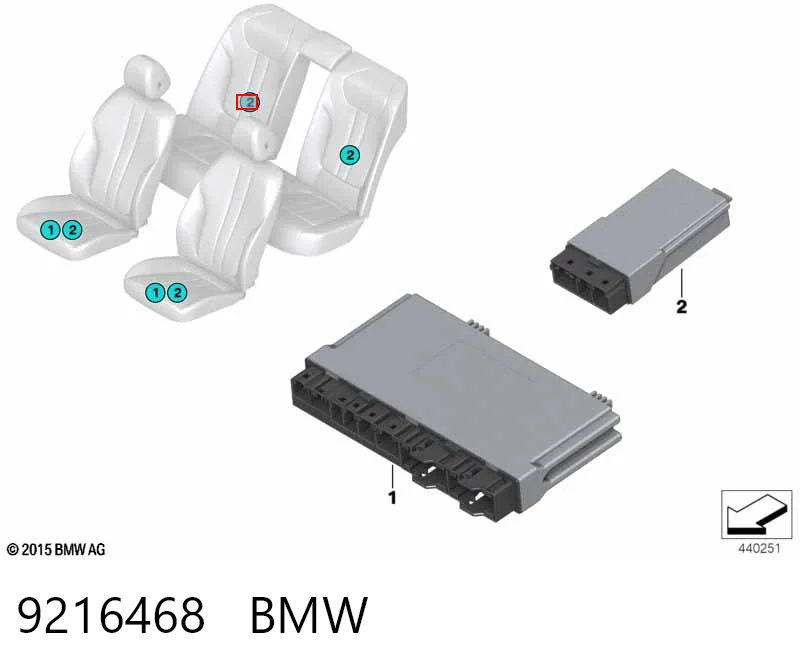 9216468 BMW Módulo de controle do assento dianteiro