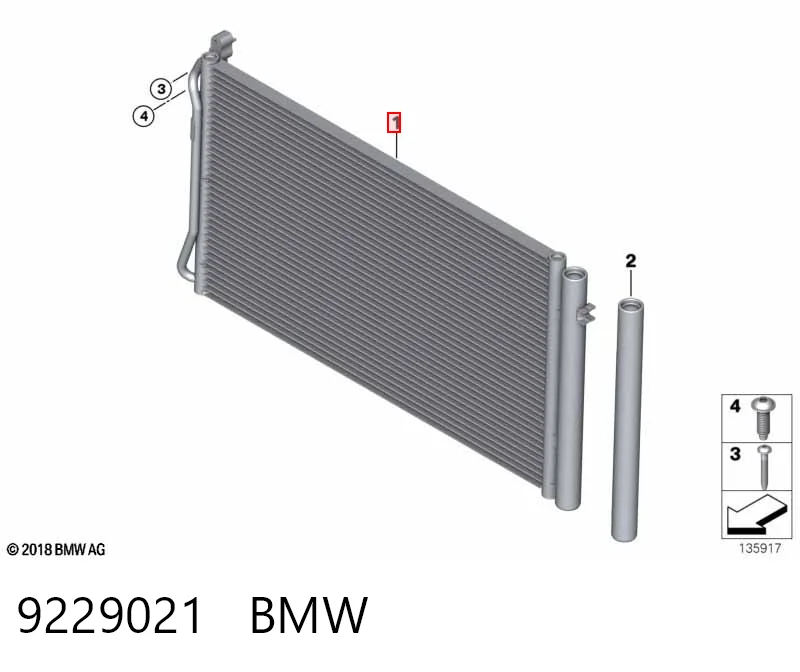 9229021 BMW Radiador de aparelho de ar condicionado