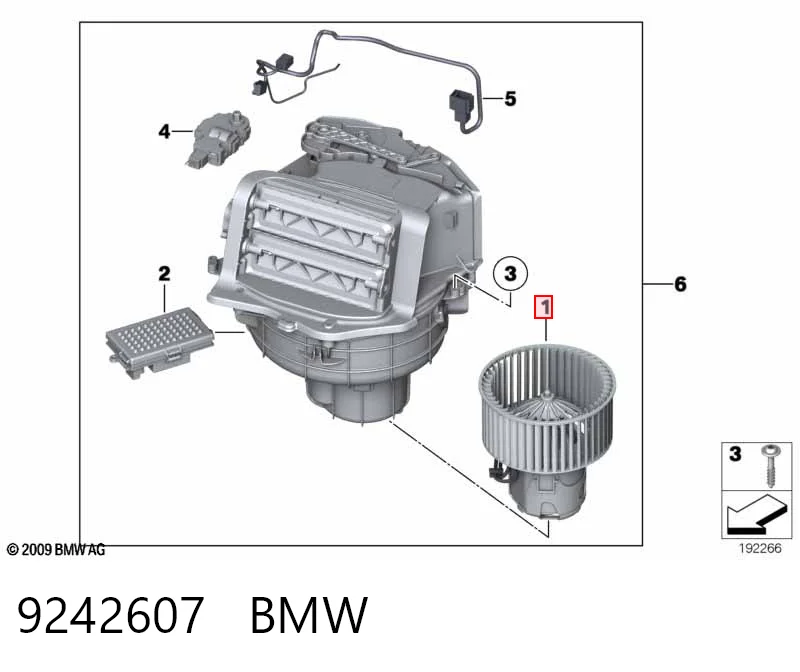 9242607 BMW Motor de ventilador de forno (de aquecedor de salão)
