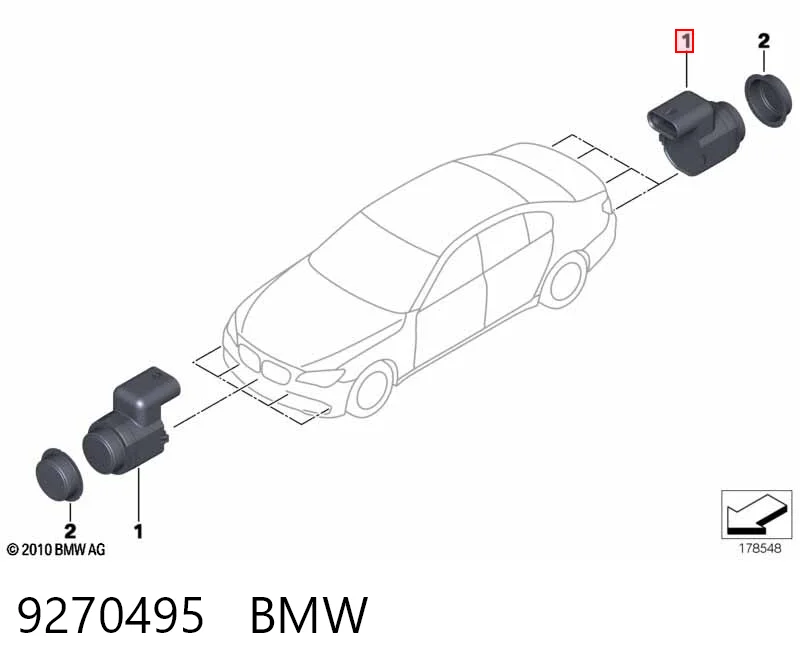 9270495 BMW Sensor dianteiro de sinalização de estacionamento (sensor de estacionamento)