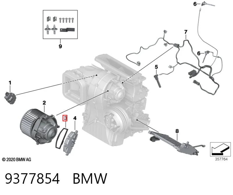 9377854 BMW Resistor (resistência) de ventilador de forno (de aquecedor de salão)