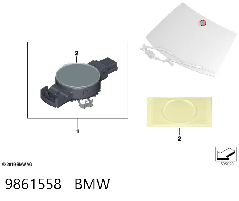 9861558 BMW Sensor de chuva