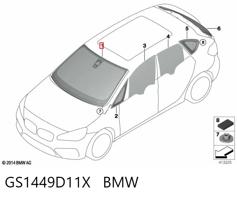 Pára-brisas para BMW 2 F45