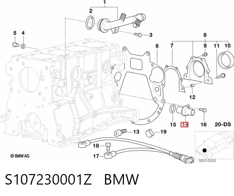 S107230001Z BMW Sensor de posição (de revoluções) de cambota
