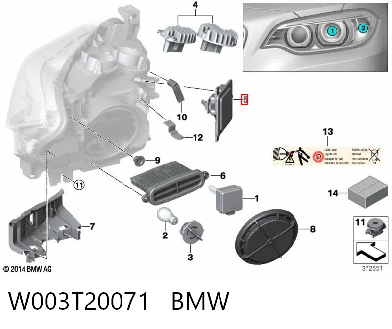 W003T20071 BMW Xénon, unidade de controlo