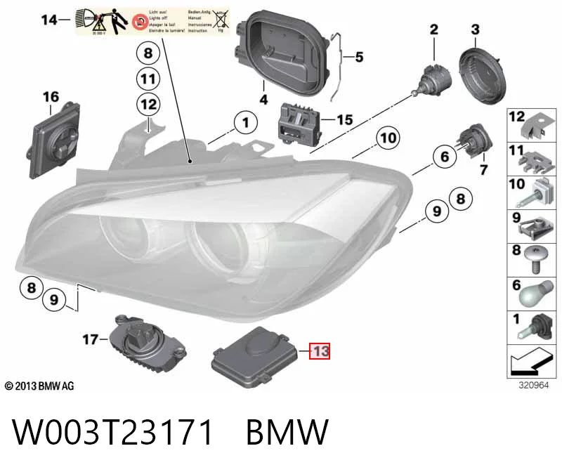 W003T23171 BMW Xénon, unidade de controlo