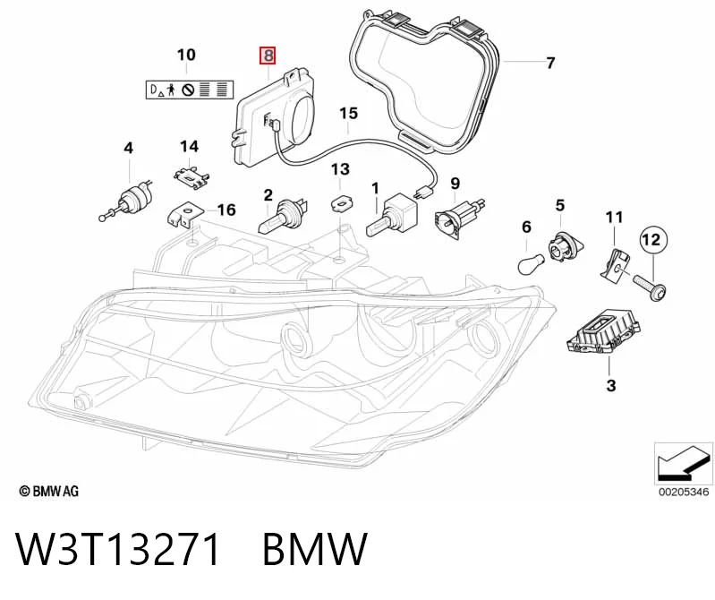 W3T13271 BMW Xénon, unidade de controlo